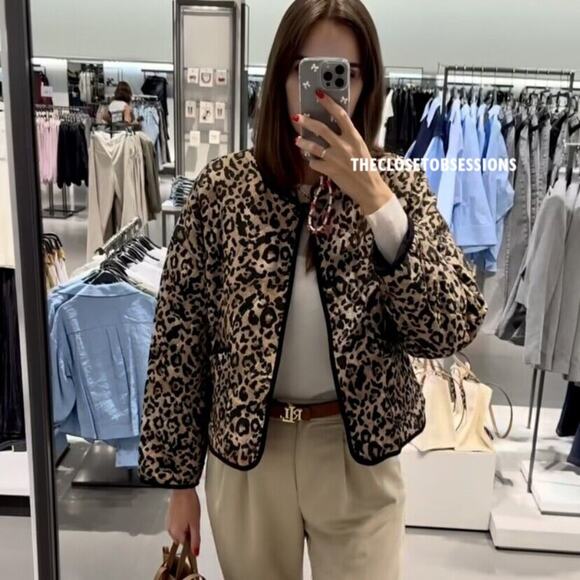 ZARA Leopard Print Jacket NWT - Picture 9 of 16